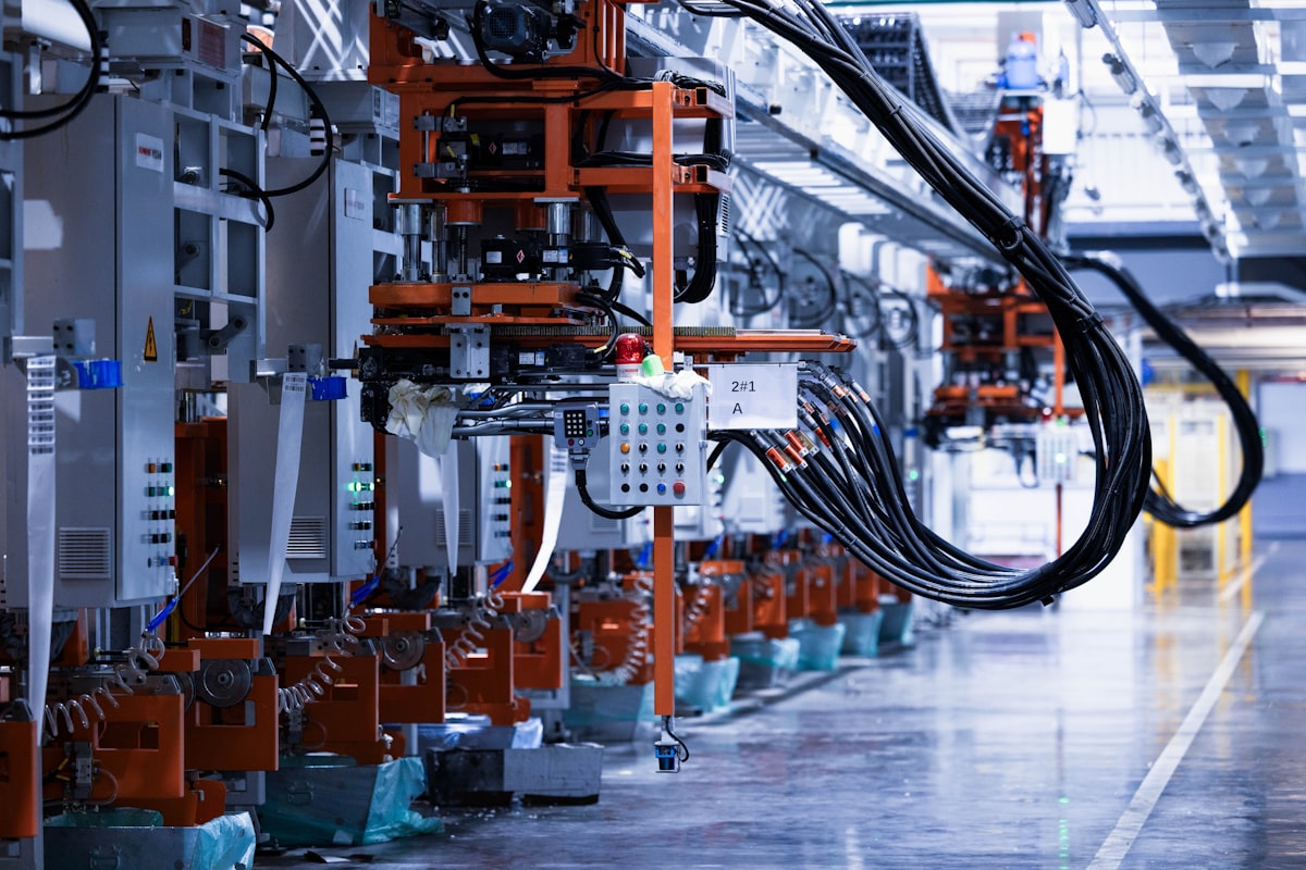Automated industrial line with control equipment