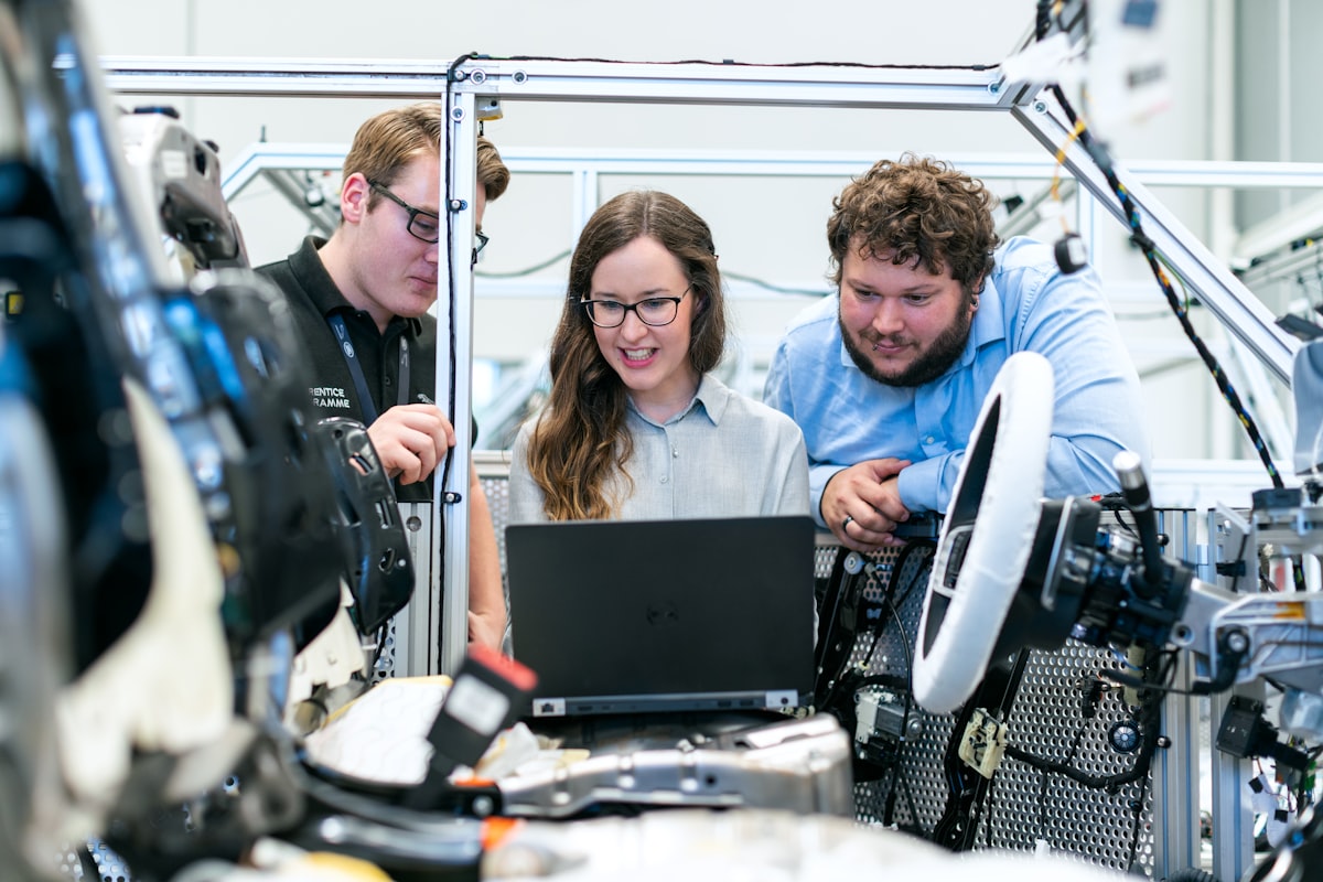 Engineering specialists working at an industrial facility